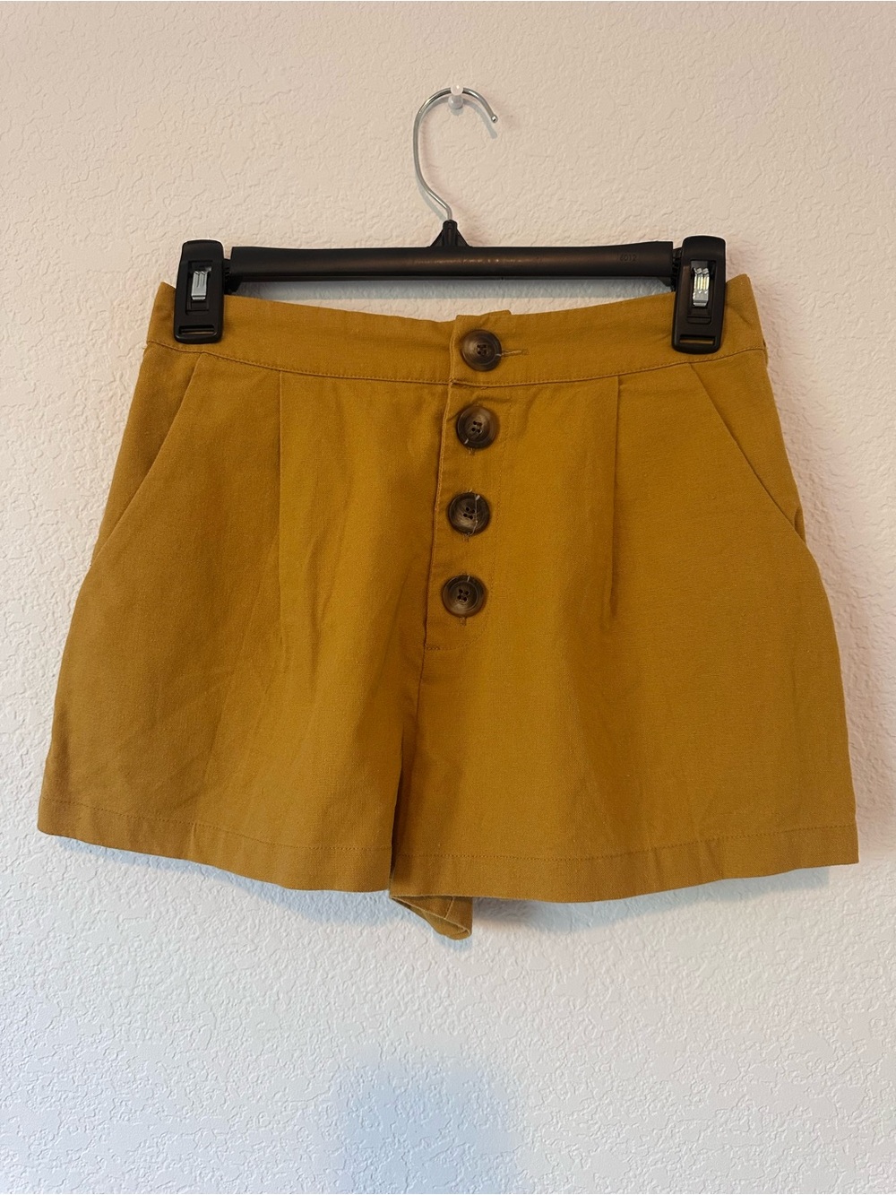 Forever 21 Yellow Button Fly Shorts